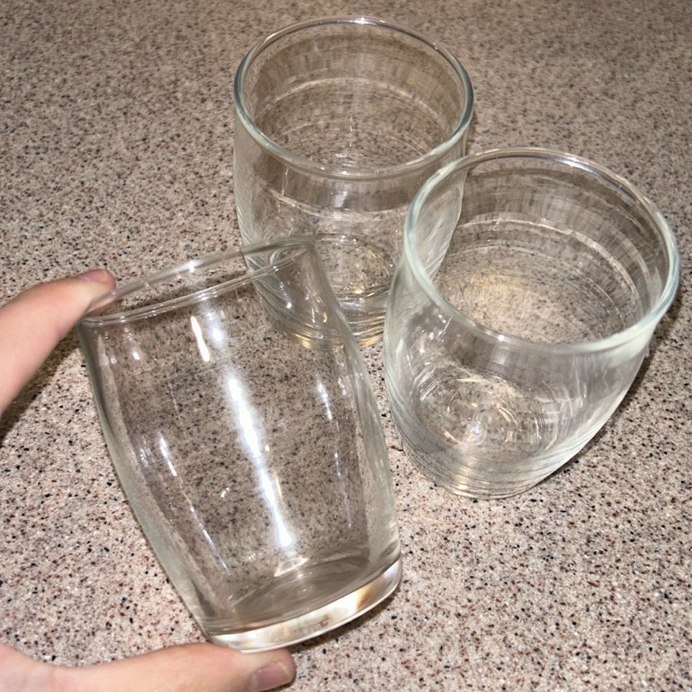 Three small water bottles